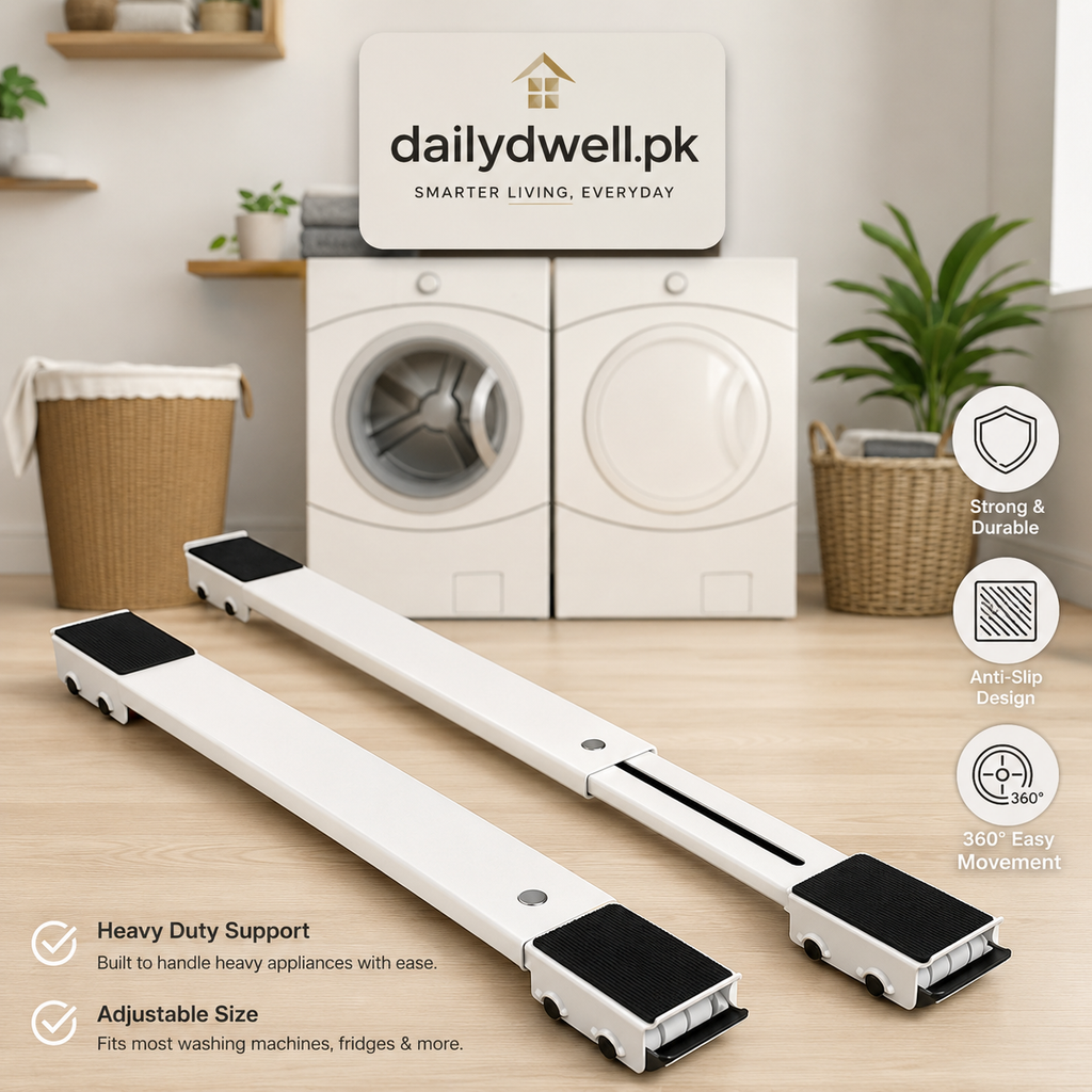 Movable Washing Machine & Refrigerator Stand – Heavy-Duty Furniture Moving Base
