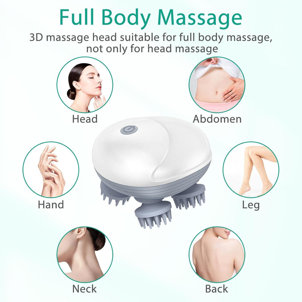 Electric 4-Head Scalp Massager – Hair & Scalp Massage Brush
