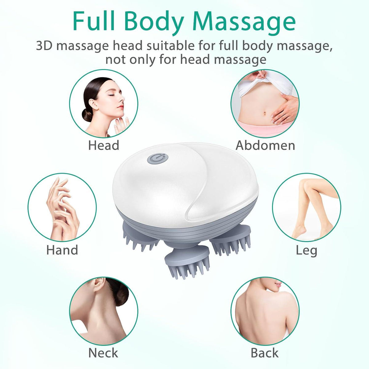 Electric 4-Head Scalp Massager – Hair & Scalp Massage Brush