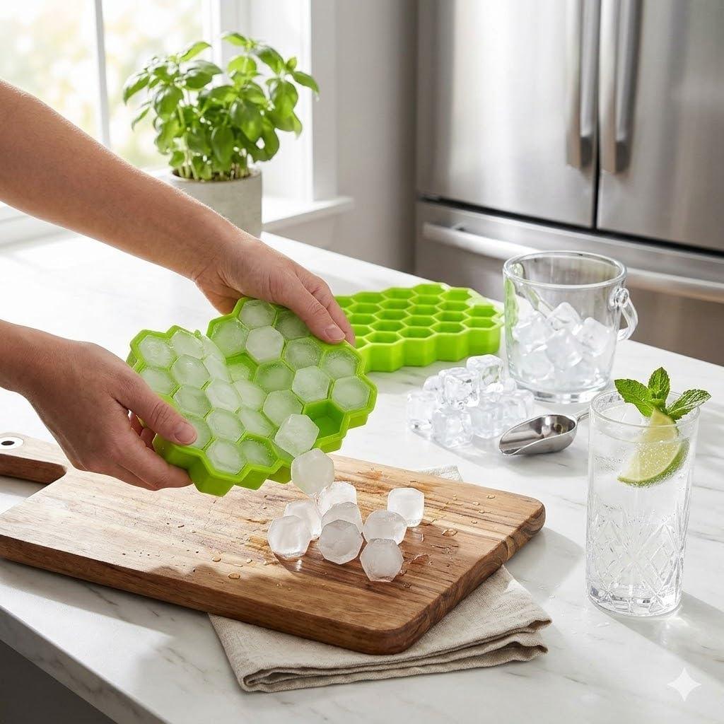 37 Cavity Silicone Ice Cube Mould Tray – Honeycomb Shape DailyDwell.pk