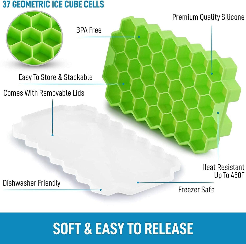 37 Cavity Silicone Ice Cube Mould Tray – Honeycomb Shape DailyDwell.pk