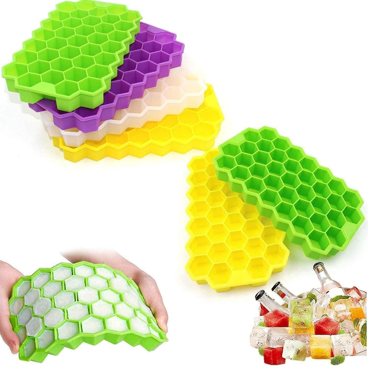 37 Cavity Silicone Ice Cube Mould Tray – Honeycomb Shape DailyDwell.pk