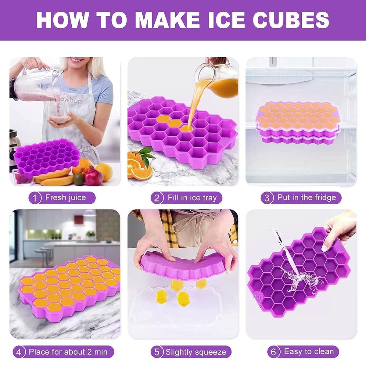 37 Cavity Silicone Ice Cube Mould Tray – Honeycomb Shape DailyDwell.pk