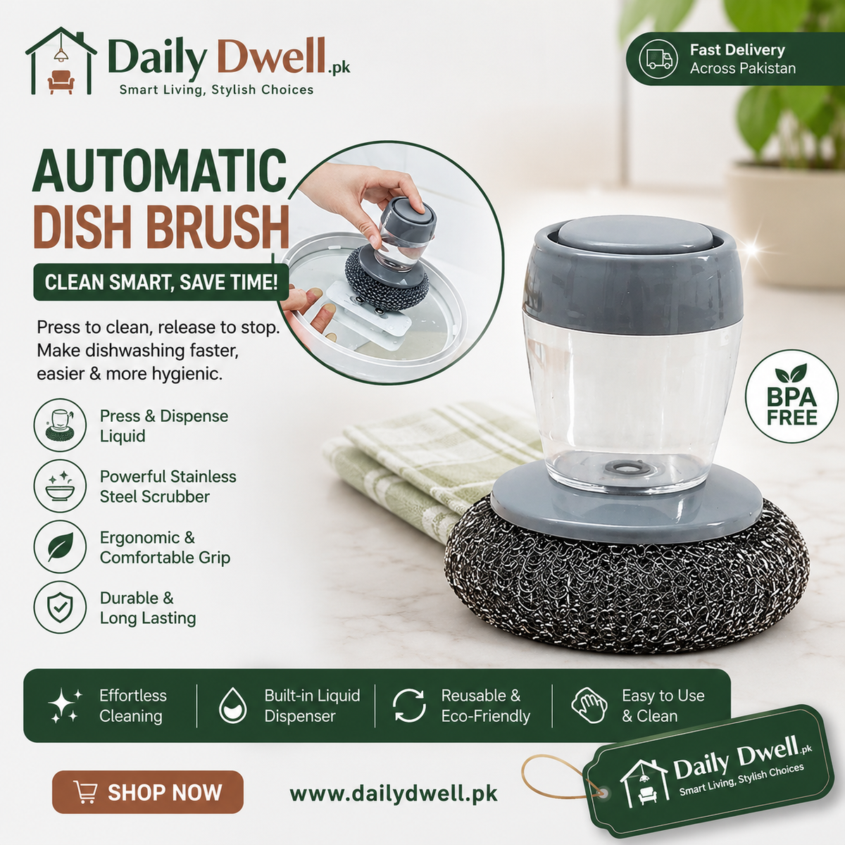 Powerful Liquid Dishwashing Soap – Grease & Stain Remover DailyDwell.pk