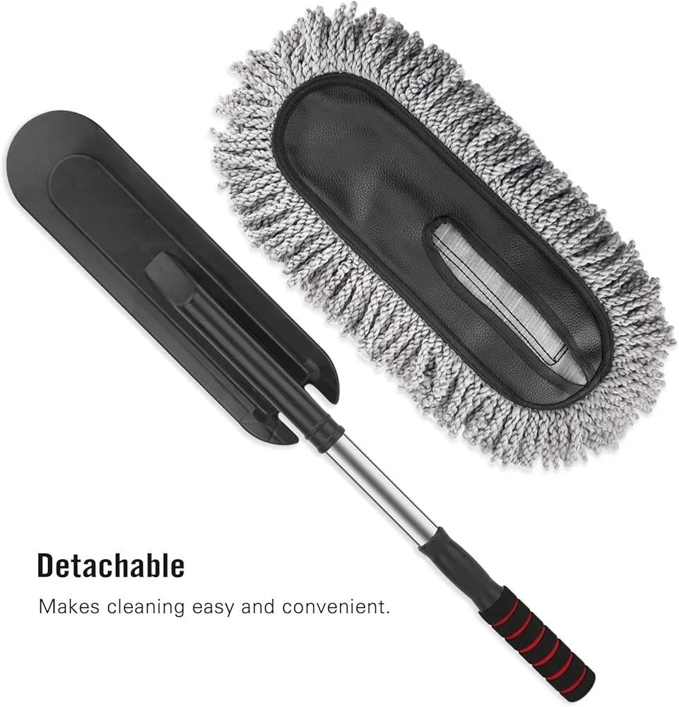 Telescopic Microfiber Car Duster – Long Handle Dust Cleaning Brush