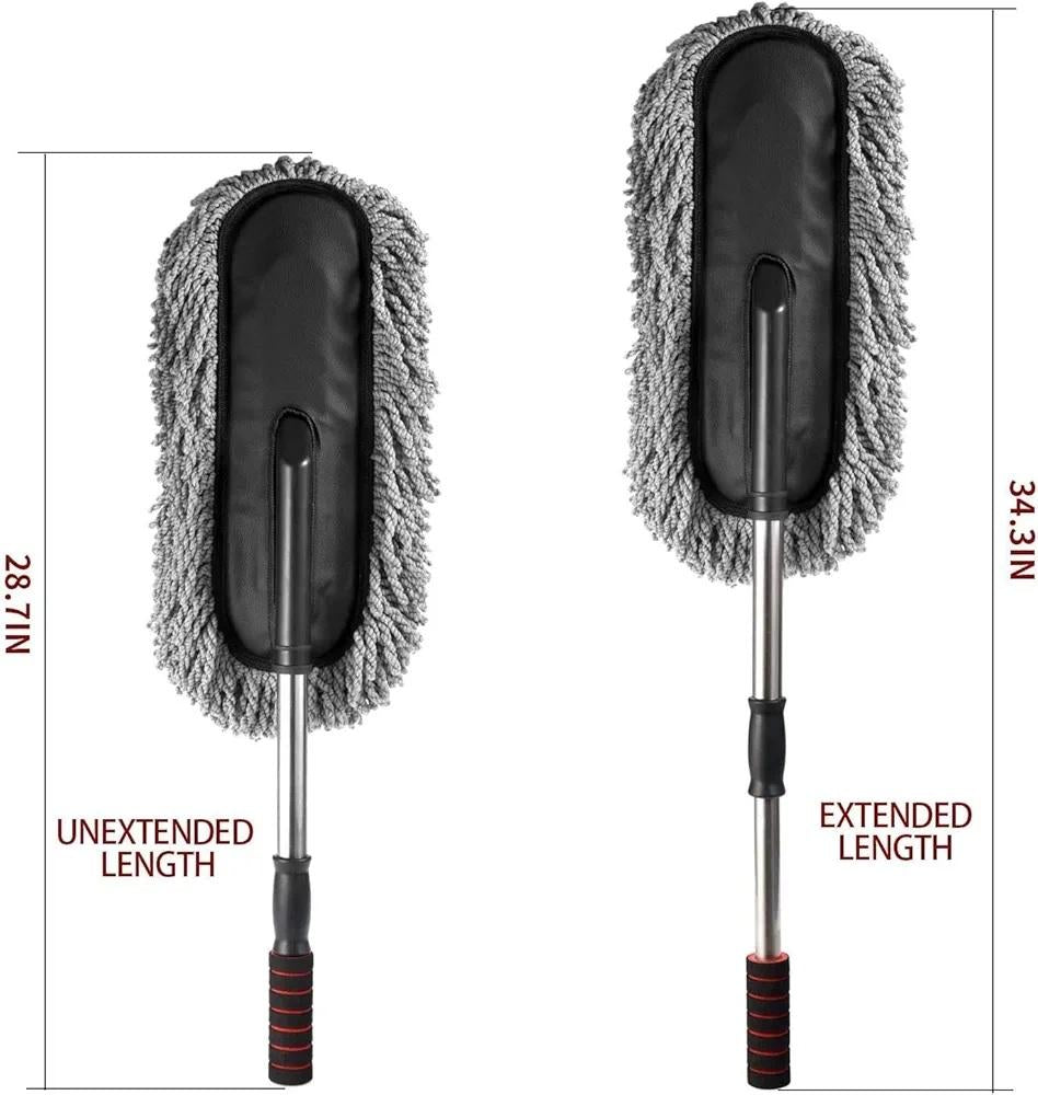 Telescopic Microfiber Car Duster – Long Handle Dust Cleaning Brush