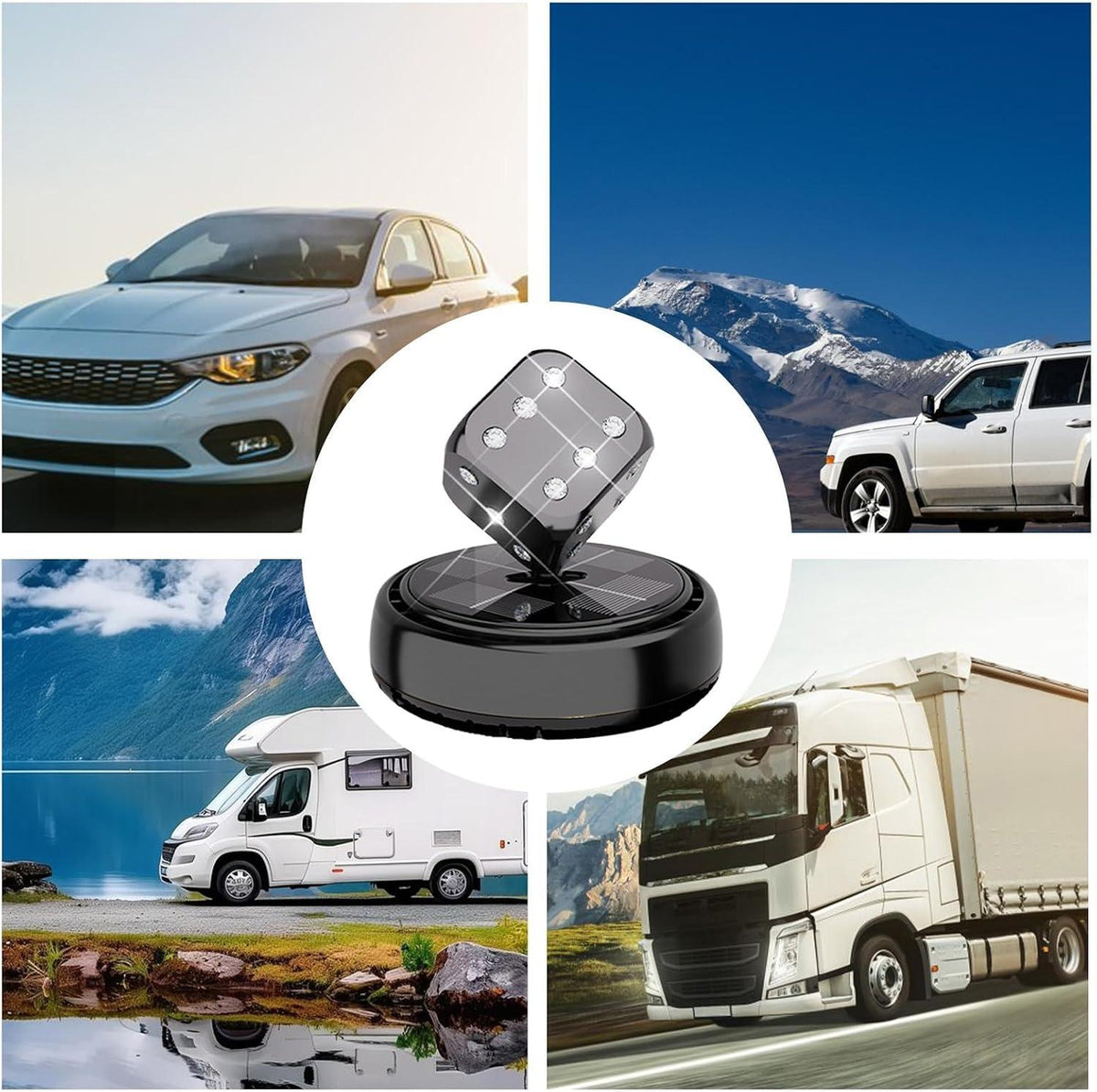 Dice-Shaped Solar Car Freshener – Stylish Dashboard Air Freshener