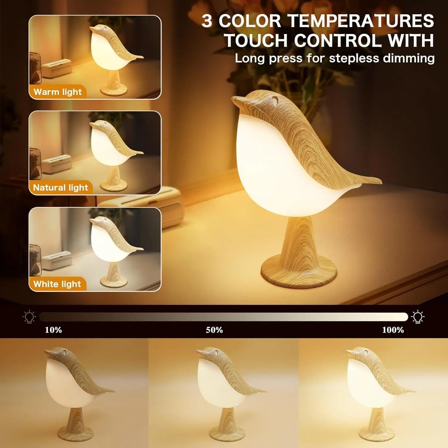 Bird Rechargeable Touch Lamp DailyDwell.pk