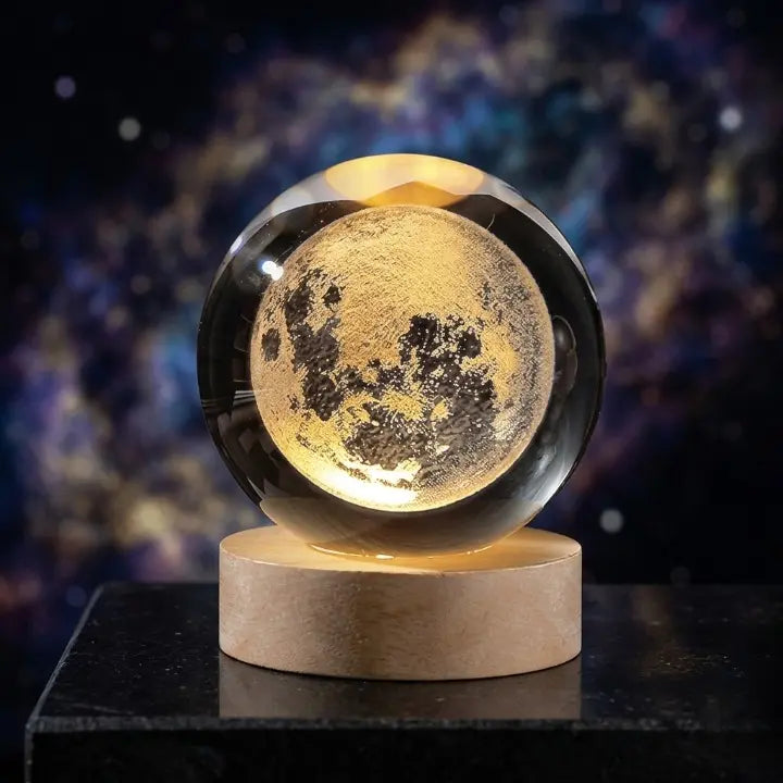 3D Galaxy Crystal Ball Moon Lamp DailyDwell.pk