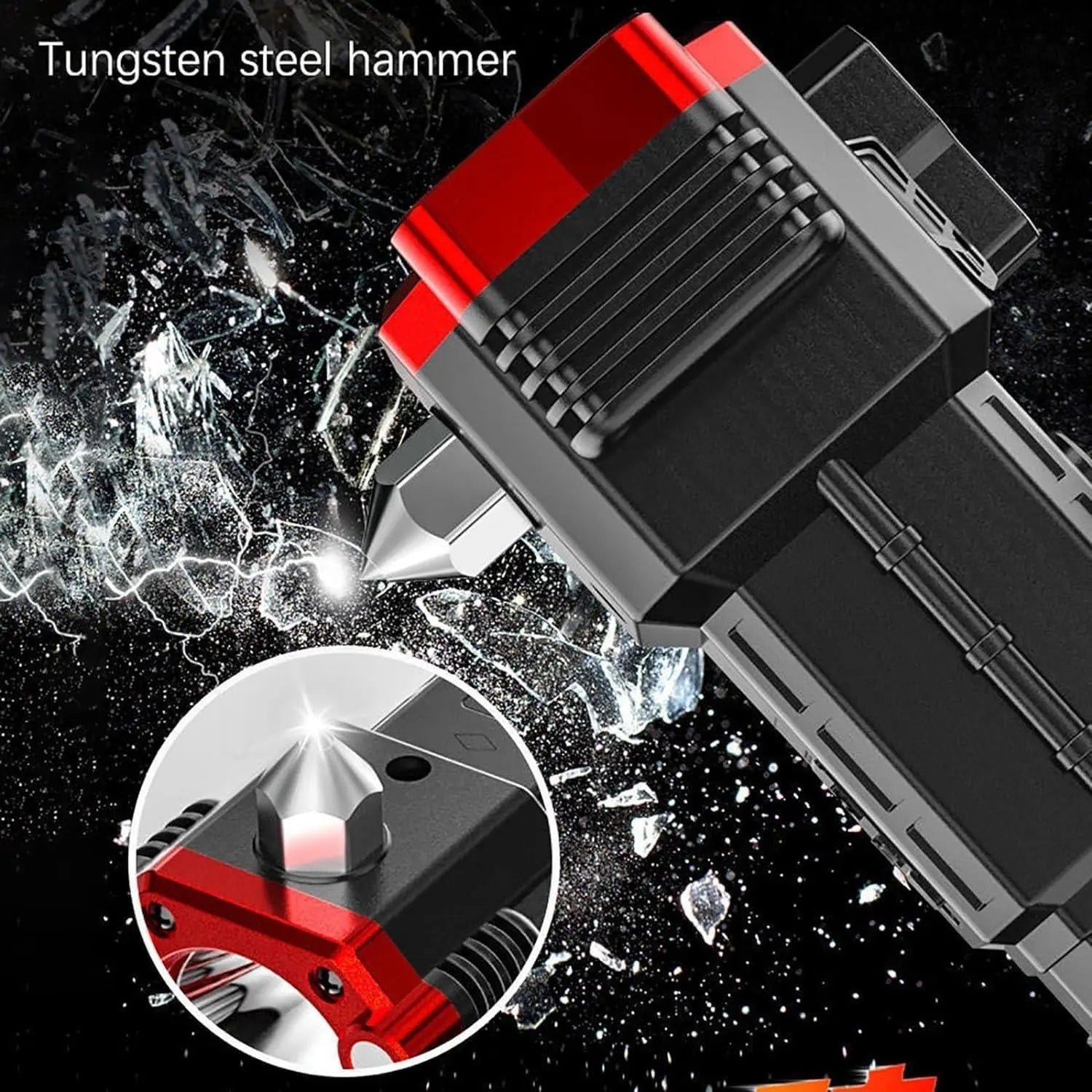 Versatile High Power Led Flashlight Focus Light Power Bank and Window Hammer DailyDwell.pk