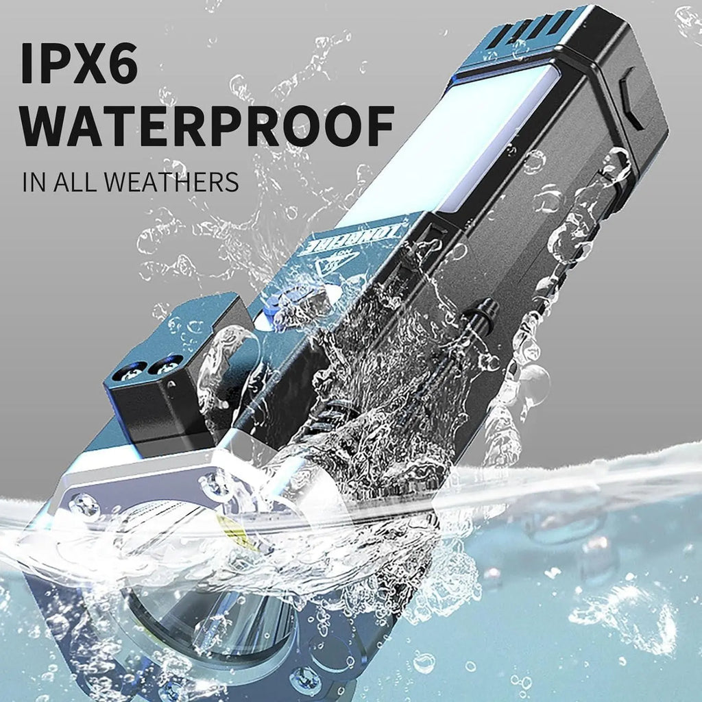 Versatile High Power Led Flashlight Focus Light Power Bank and Window Hammer DailyDwell.pk
