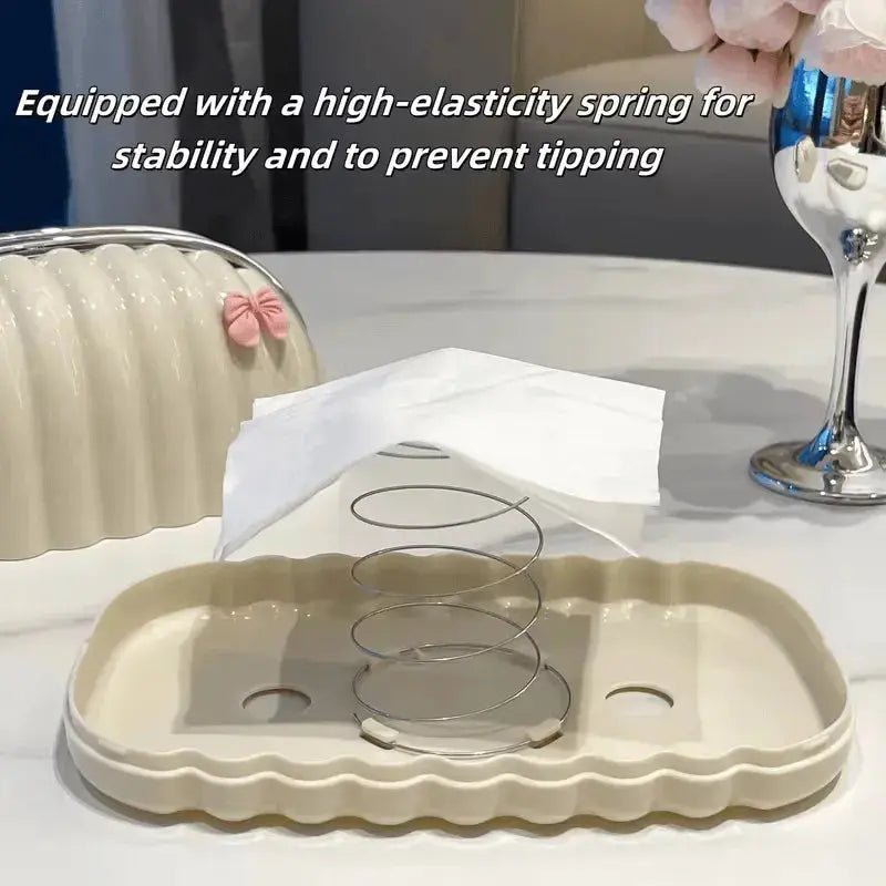 Luxury Shell Shape Tissue Box – Elegant Wave Pattern Paper Napkin Dispenser DailyDwell.pk