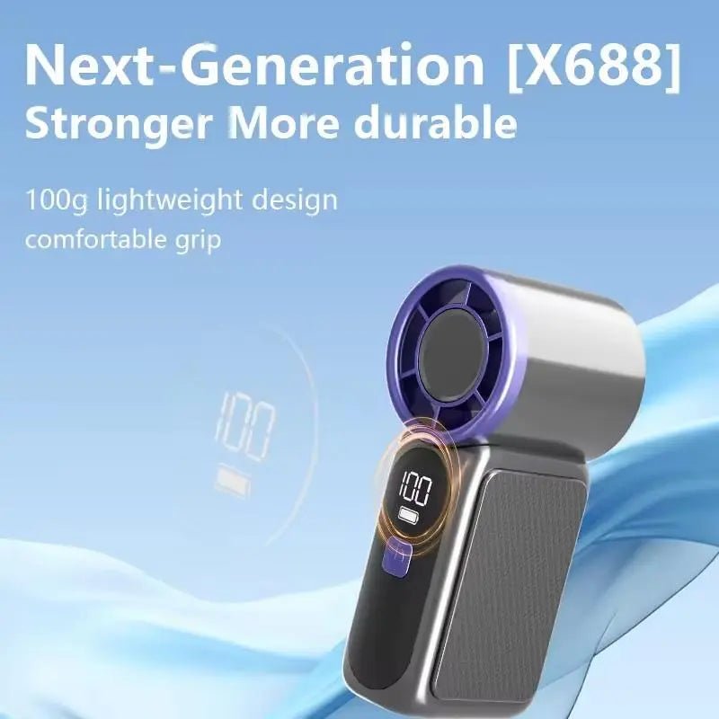 Rechargeable Mini Fan with Digital Display – Portable USB Cooling Fan DailyDwell.pk