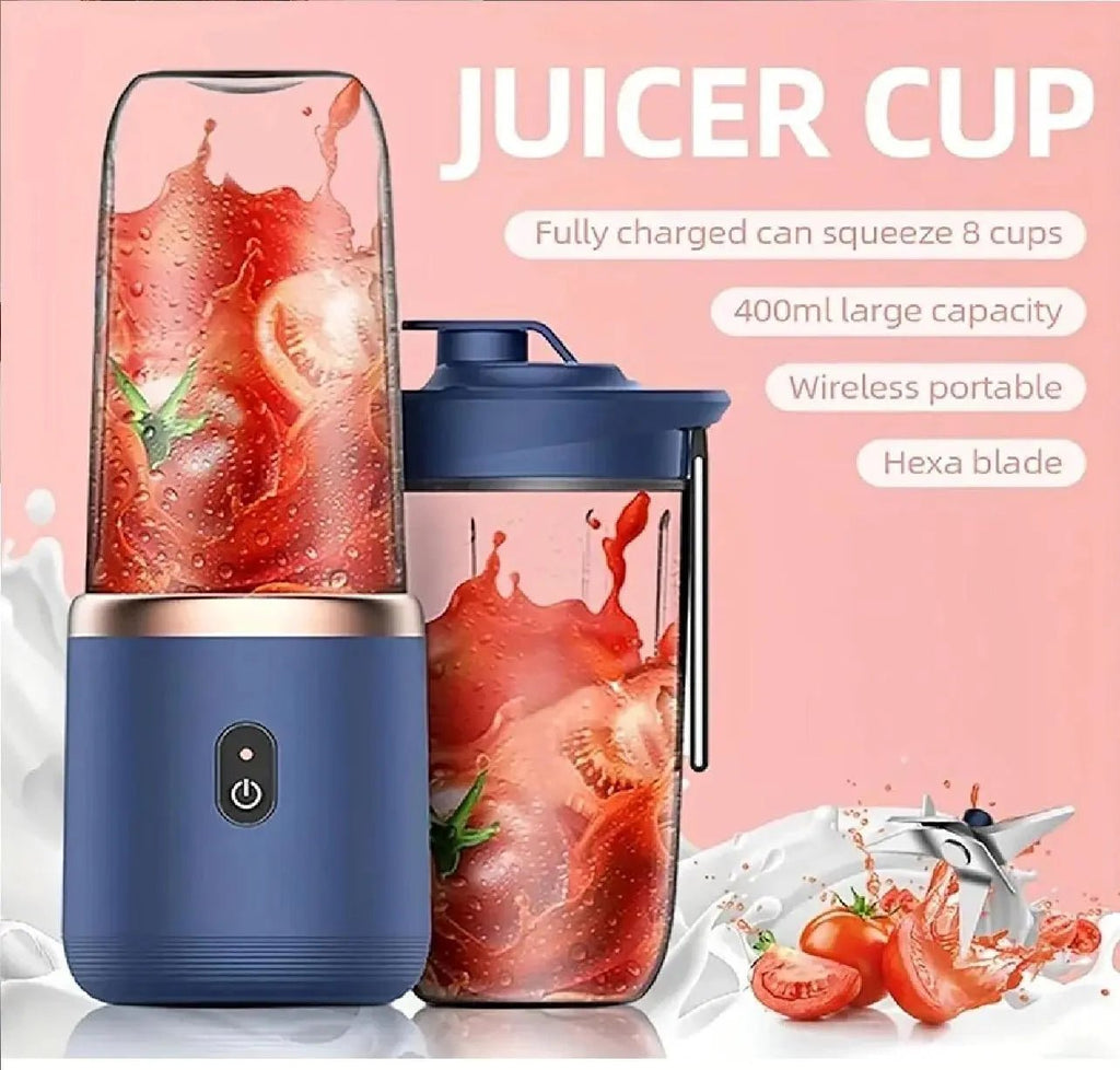 Hexa Blade 2-in-1 Rechargeable Mini Electric Juicer Blender DailyDwell.pk