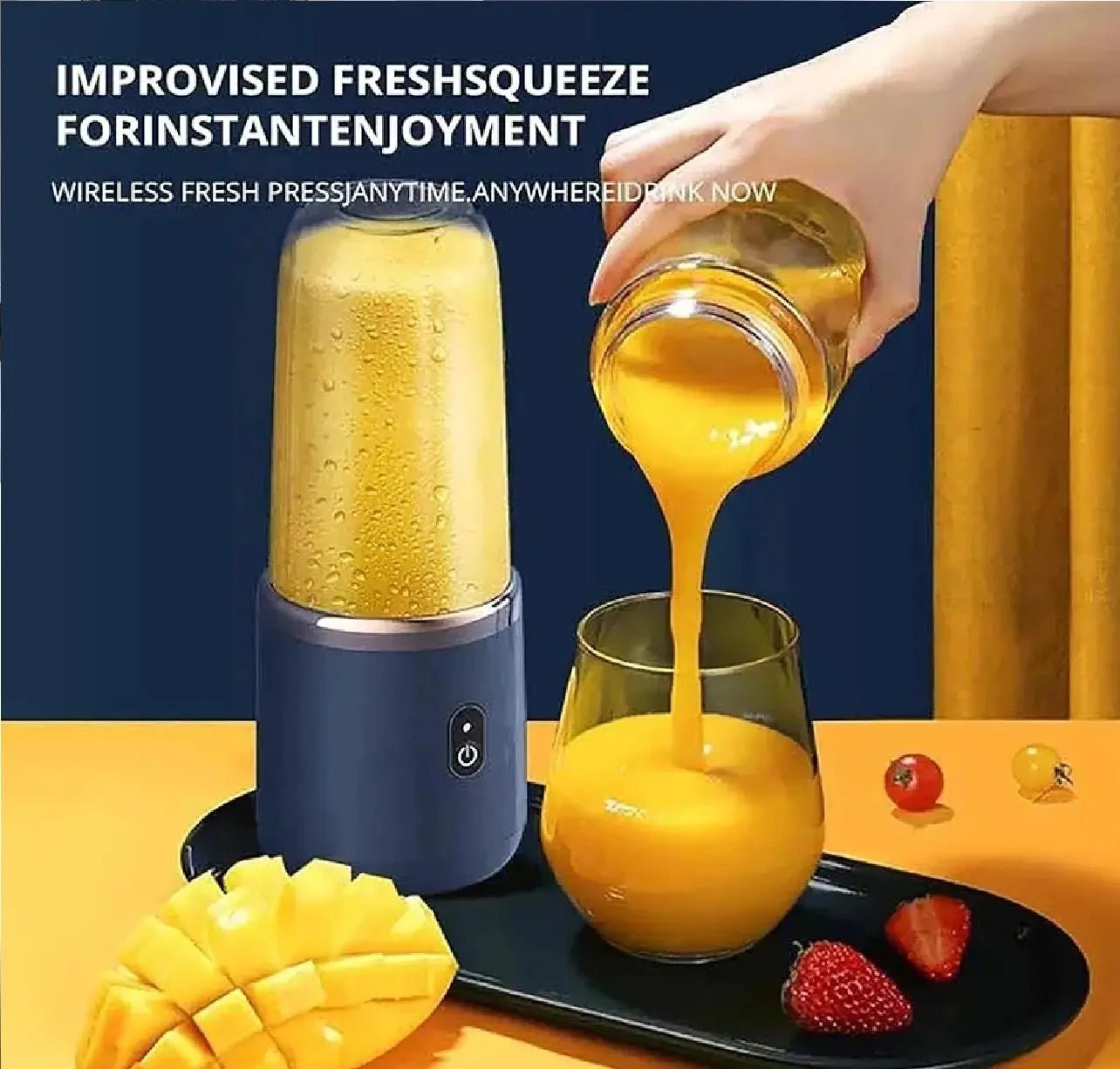 Hexa Blade 2-in-1 Rechargeable Mini Electric Juicer Blender DailyDwell.pk