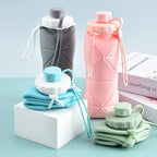 Silicone Foldable Bottle 600ml – Portable Travel Collapsible Smart Water Bottle (Random Color) DailyDwell.pk