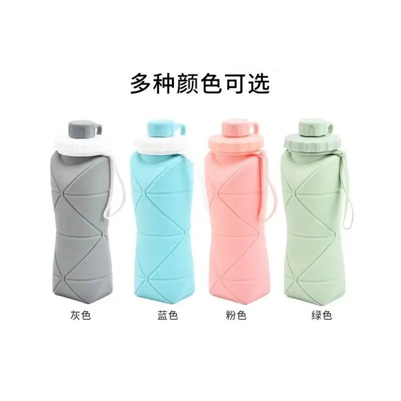 Silicone Foldable Bottle 600ml – Portable Travel Collapsible Smart Water Bottle (Random Color) DailyDwell.pk