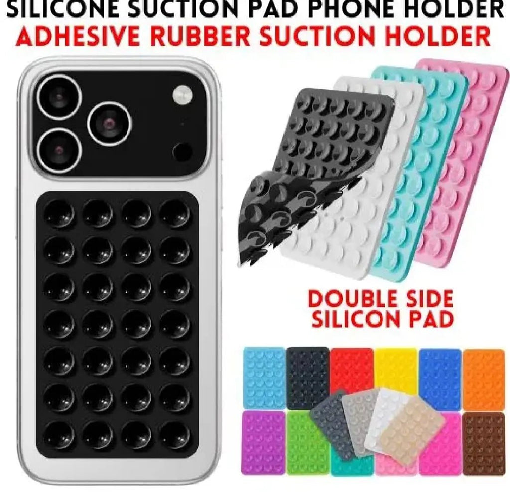 Double-Sided Silicone Suction Pad Phone Holder – Self-Adhesive Grip Pad for Mobiles & Tablets(Random color) DailyDwell.pk
