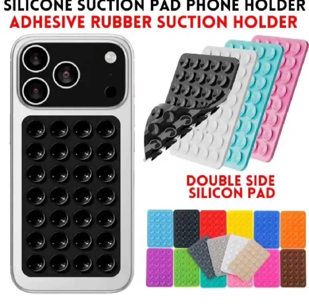 Double-Sided Silicone Suction Pad Phone Holder – Self-Adhesive Grip Pad for Mobiles & Tablets(Random color) DailyDwell.pk