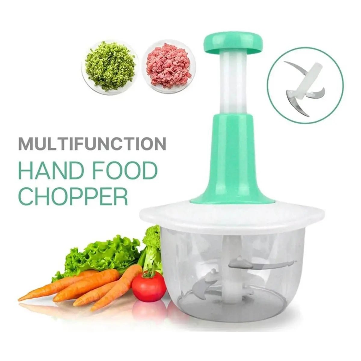1.5L Push Chopper – Manual Hand Press Multipurpose Food Chopper For Kitchen DailyDwell.pk