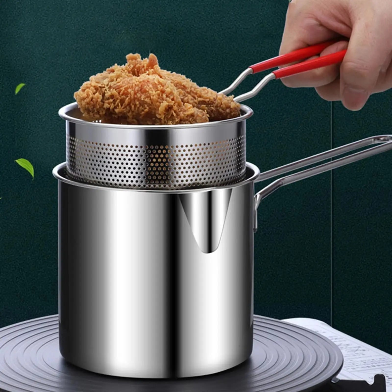 Deep Frying Fry Pot – Multipurpose Oil Fryer Pot With Strainer DailyDwell.pk