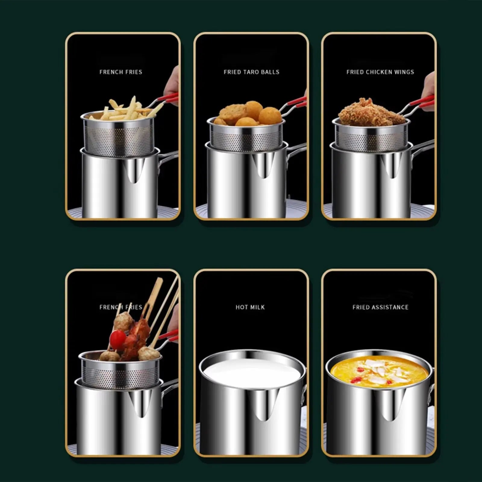 Deep Frying Fry Pot – Multipurpose Oil Fryer Pot With Strainer DailyDwell.pk