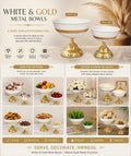Luxury Metal Decorative Bowl White & Gold Finish DailyDwell.pk