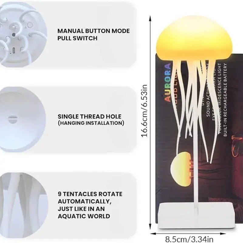 LED Jellyfish Lamp RGB Mood Light | Voice Control Fantasy Jellyfish Night Light | Decorative Bedroom & Living Room Lighting DailyDwell.pk