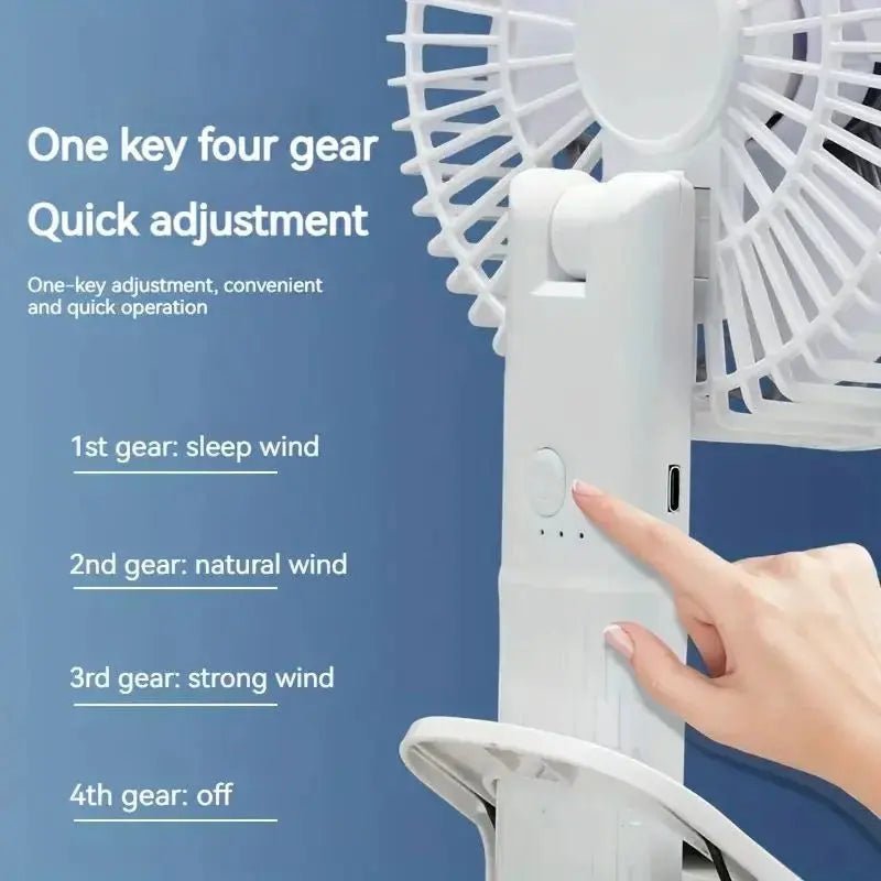 Rechargeable 3-in-1 Clip Fan – Handheld, Desktop & Wall Mounted Portable Fan With 3 Speed Modes DailyDwell.pk