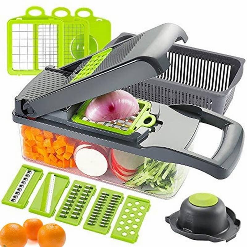 14-in-1 Mandoline Slicer & Vegetable Chopper – Multifunctional Food Cutter & Grater DailyDwell.pk