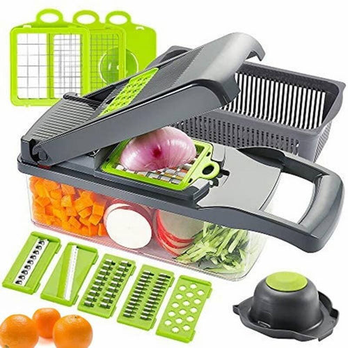14-in-1 Mandoline Slicer & Vegetable Chopper – Multifunctional Food Cutter & Grater DailyDwell.pk