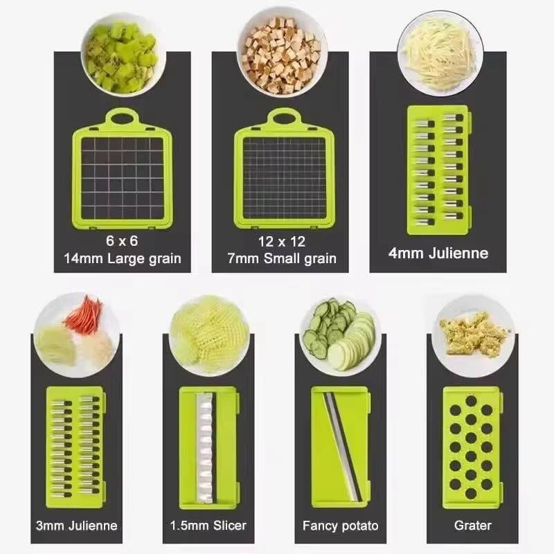 14-in-1 Mandoline Slicer & Vegetable Chopper – Multifunctional Food Cutter & Grater DailyDwell.pk