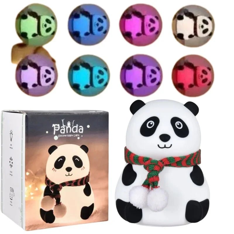 Panda LED Night Lamp – YH-608 | Soft Silicone Rechargeable Night Light with 7-Color Touch Control DailyDwell.pk