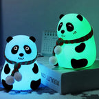 Panda LED Night Lamp – YH-608 | Soft Silicone Rechargeable Night Light with 7-Color Touch Control DailyDwell.pk