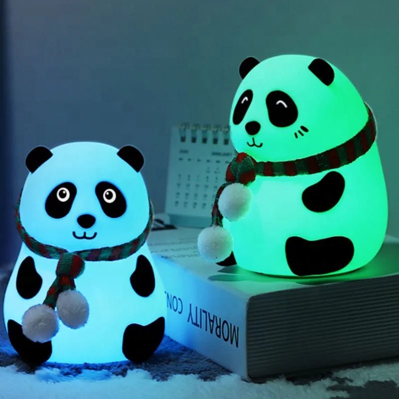 Panda LED Night Lamp – YH-608 | Soft Silicone Rechargeable Night Light with 7-Color Touch Control DailyDwell.pk
