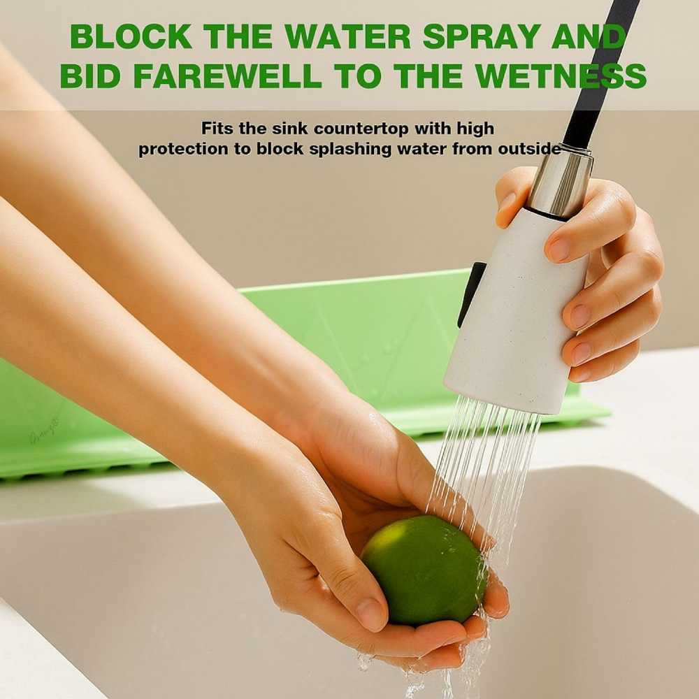 Silicone Sink Splash Guard with Suction Cups – Kitchen & Bathroom Water Splash Protector DailyDwell.pk