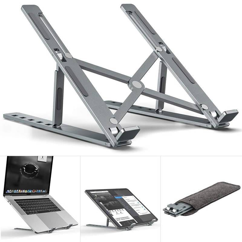 Metal Adjustable Foldable Laptop Stand – Portable Laptop Stand with Storage Box & Carry Cover DailyDwell.pk