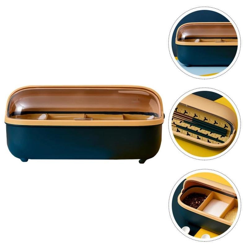 4 Compartment Acrylic Spice Container Set – Household Kitchen Storage Box DailyDwell.pk