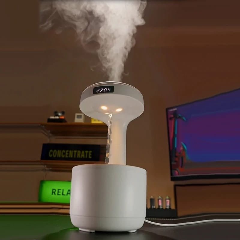 Smooth Sailing Anti-Gravity Humidifier – Ultra-Quiet Water Drop Light Effect (Random Color) DailyDwell.pk