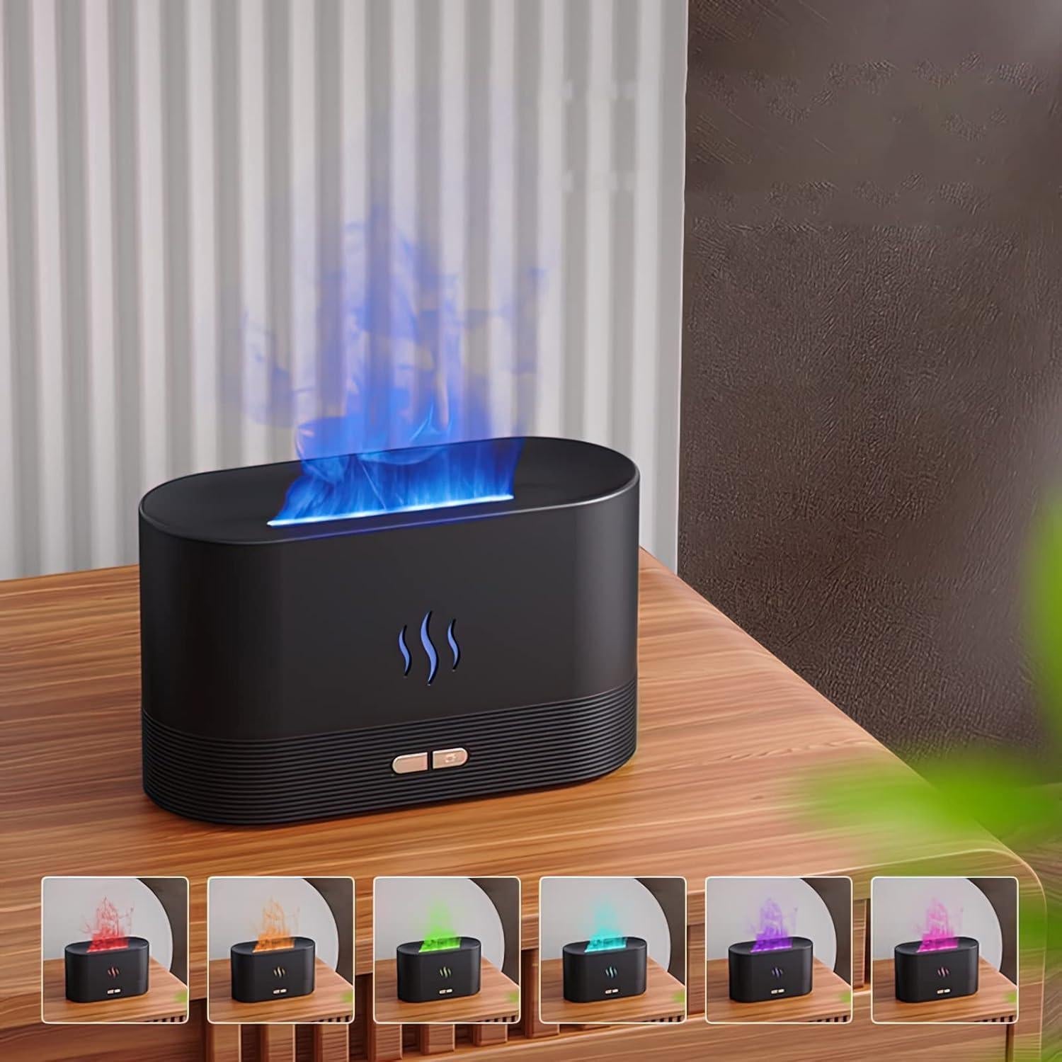 Flame Humidifier & Aroma Diffuser – Realistic Flame Effect | Ultrasonic Cool Mist Humidifier DailyDwell.pk