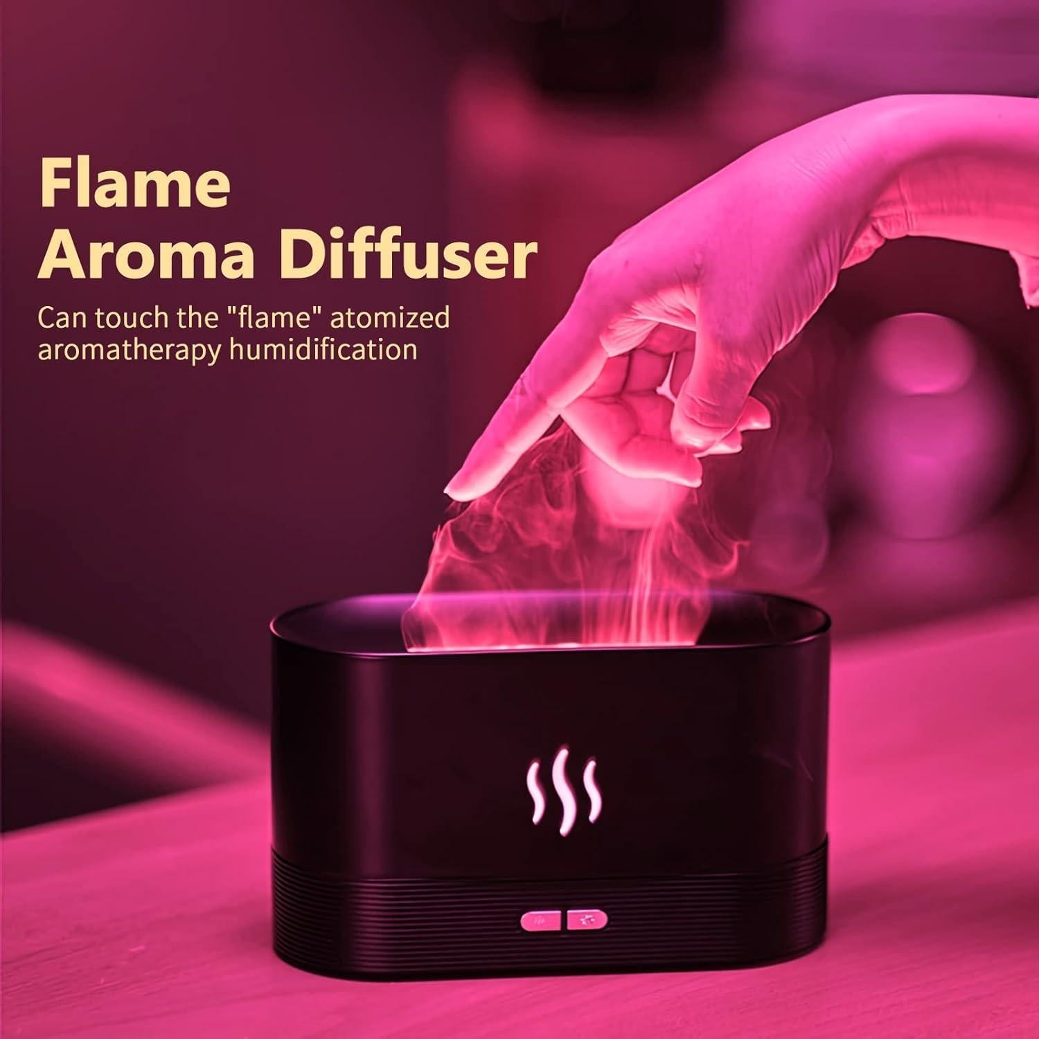 Flame Humidifier & Aroma Diffuser – Realistic Flame Effect | Ultrasonic Cool Mist Humidifier DailyDwell.pk