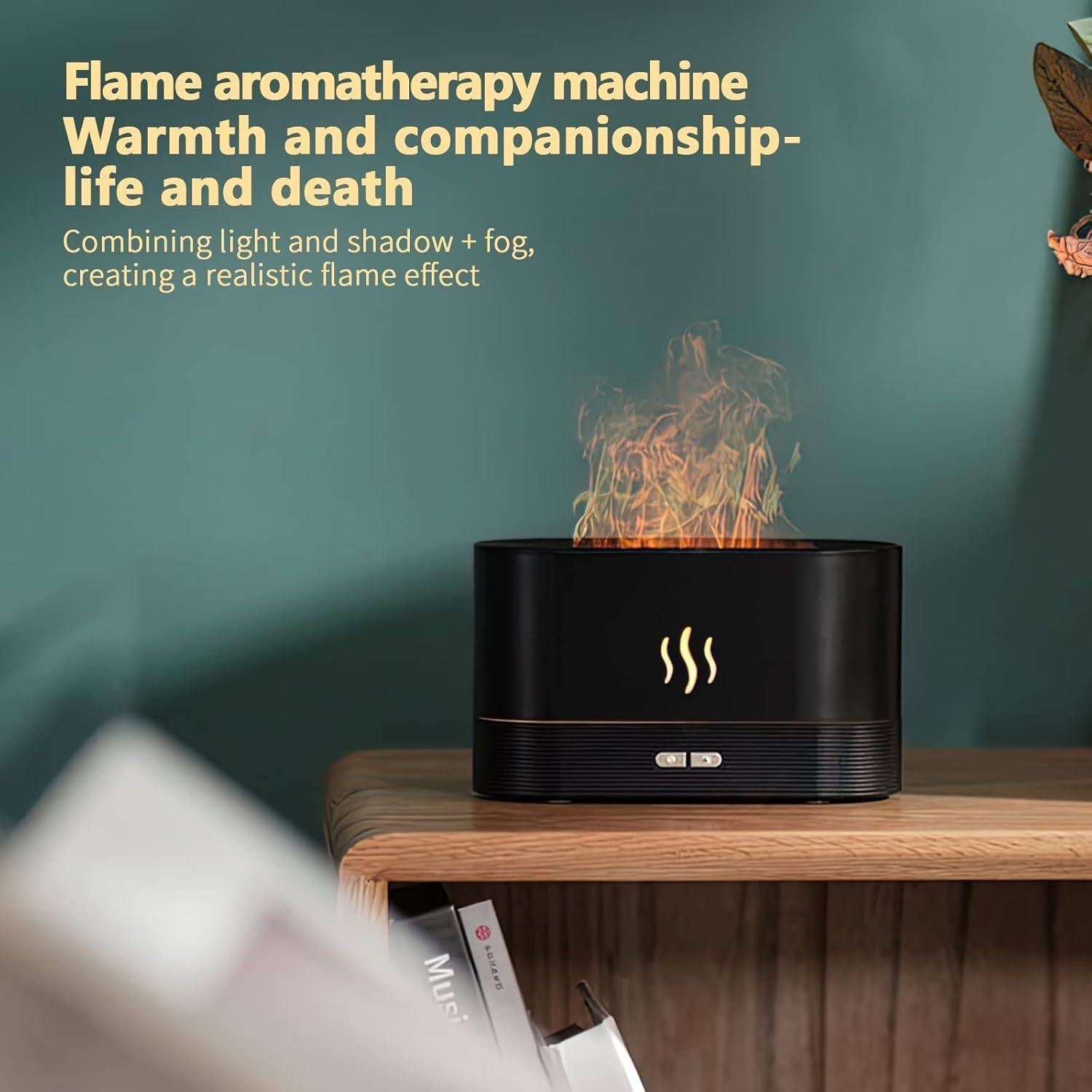 Flame Humidifier & Aroma Diffuser – Realistic Flame Effect | Ultrasonic Cool Mist Humidifier DailyDwell.pk