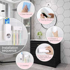 AutoPress™ 5-Slot Toothbrush Holder & Automatic Toothpaste Dispenser DailyDwell.pk