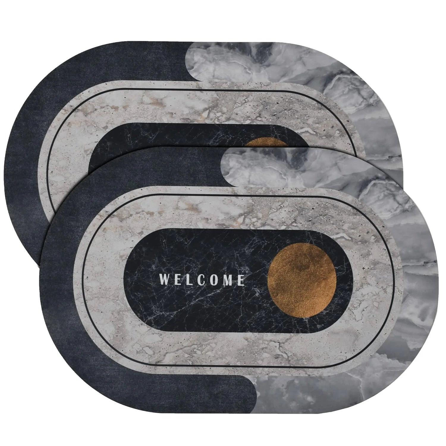 Super Absorbent Quick-Dry Round Bath Mat | Non-Slip Modern Floor Rug (Random Color) DailyDwell.pk