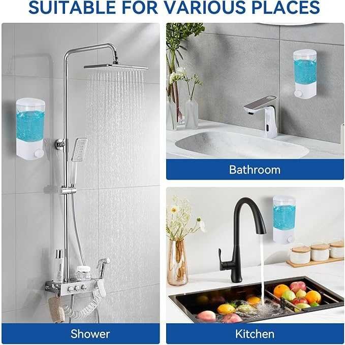 Wall-Mounted Liquid Soap Dispenser | Refillable Bathroom & Kitchen Soap & Shampoo Dispenser DailyDwell.pk