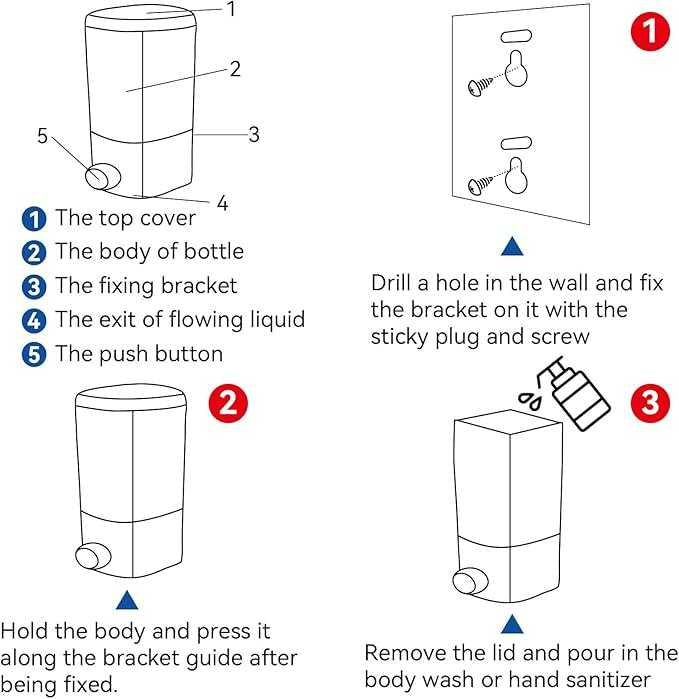 Wall-Mounted Liquid Soap Dispenser | Refillable Bathroom & Kitchen Soap & Shampoo Dispenser DailyDwell.pk