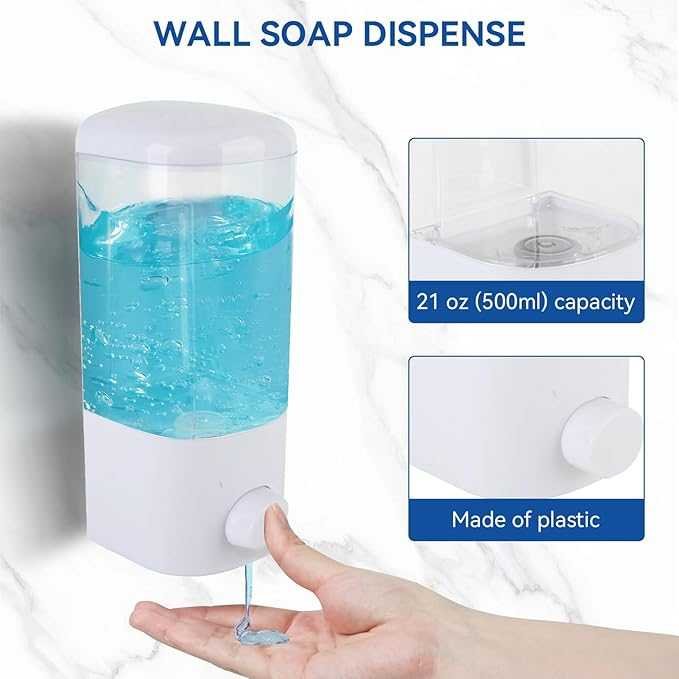 Wall-Mounted Liquid Soap Dispenser | Refillable Bathroom & Kitchen Soap & Shampoo Dispenser DailyDwell.pk