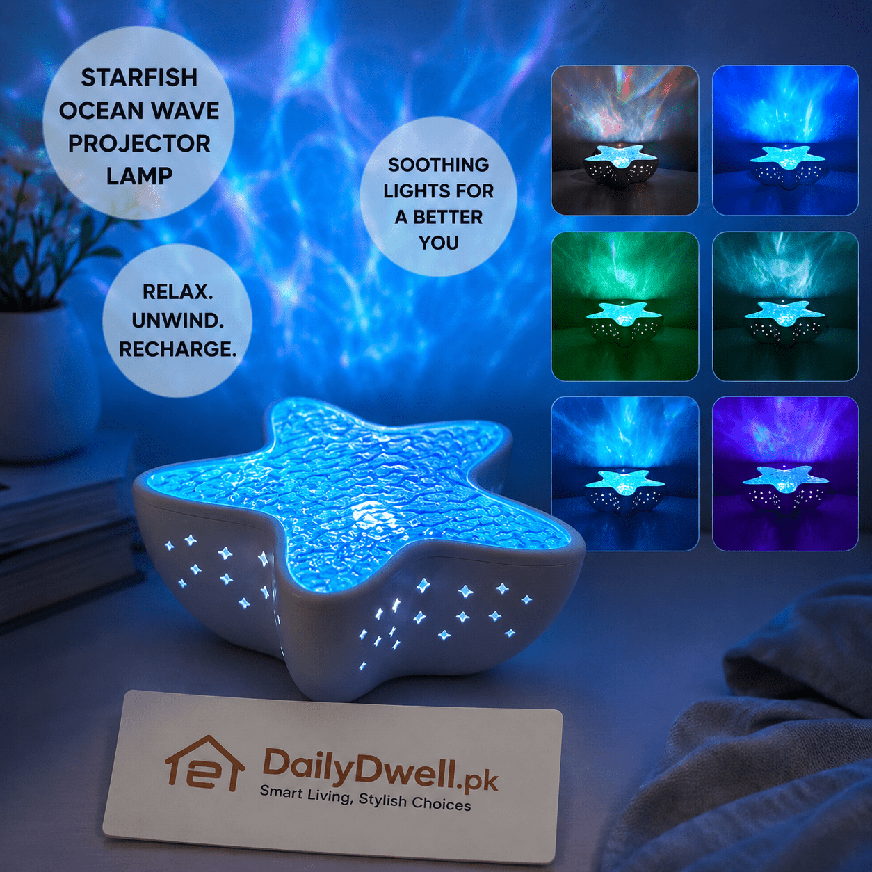 Starfish Ocean Wave Projector Lamp DailyDwell.pk