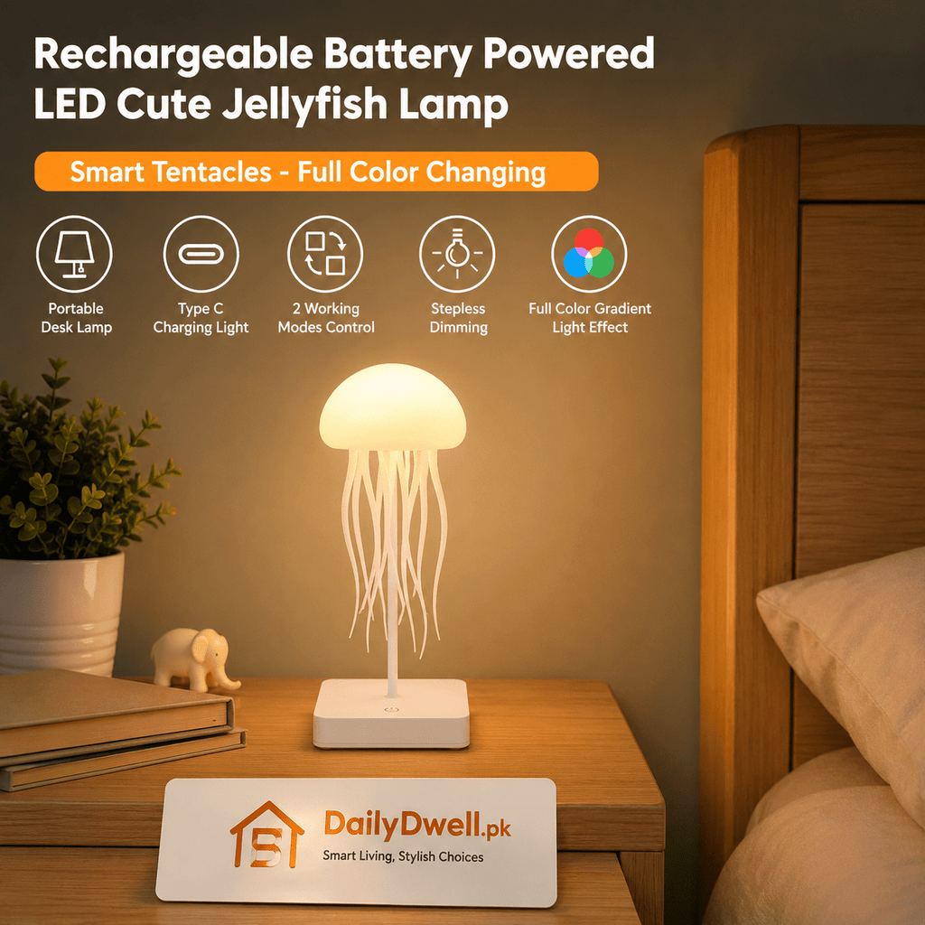 LED Jellyfish Lamp RGB Mood Light DailyDwell.pk