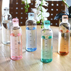 500ml Transparent Timeline Water Bottle – Motivational Leakproof Water Bottle with Time Markers DailyDwell.pk